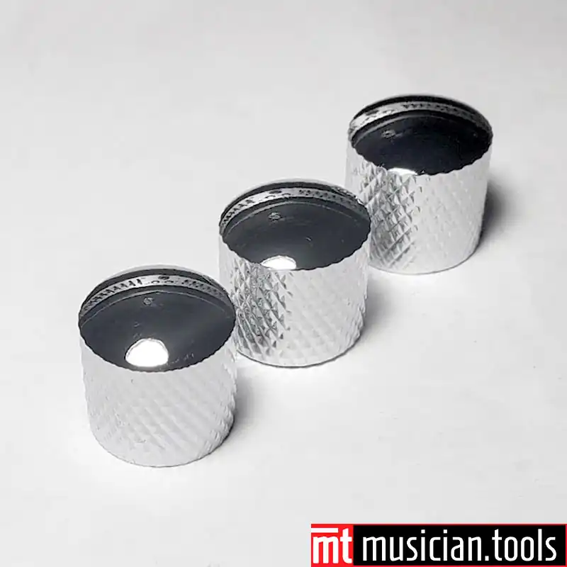 Musician.Tools Ibanez, Fender, Jackson, Charvel, PRS, LTD, Schecter, Dean Chrome Knurled Knobs (3)